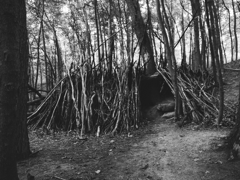 A hut someone built to survive. They hope it will stay up for as long as possible.